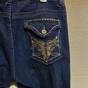 NoFuze Skinny Distressed Rhinestone Jean Size 11/12
